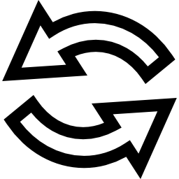 coppia di frecce circolari icona