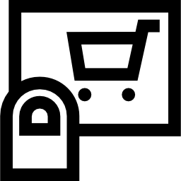 Shopping cart button finger tap icon