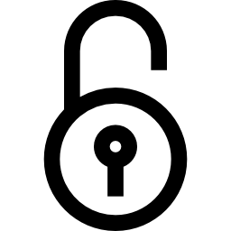 Unlocked circular padlock icon