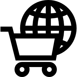 commercio elettronico internazionale icona