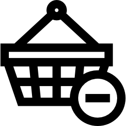 eliminar el signo de comercio electrónico de la cesta de la compra icono