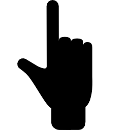 Forefinger and thumb extension of filled hand icon