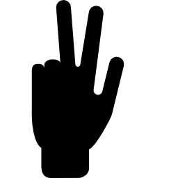 tres dedos extendidos de silueta de mano icono