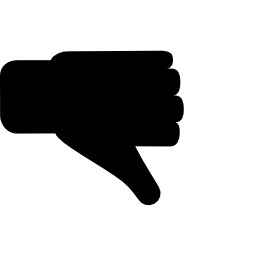 Dislike gesture of thumb down icon