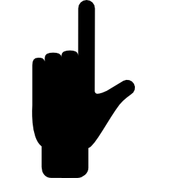 Forefinger and thumb fingers extension gesture of hand silhouette icon