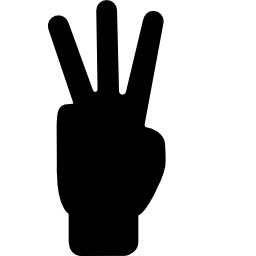 trois doigts comptent de la silhouette de la main Icône
