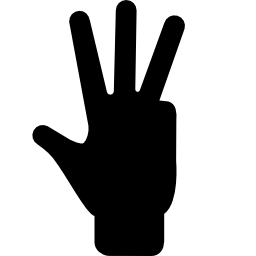 Four fingers count icon