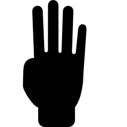 Counting with four fingers of hand silhouette icon