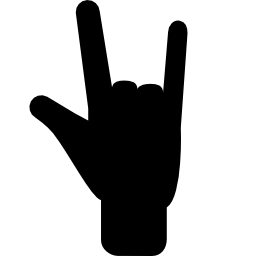 Hand posture signal of three extended fingers icon