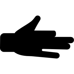 handsilhouet met gebogen wijsvinger icoon
