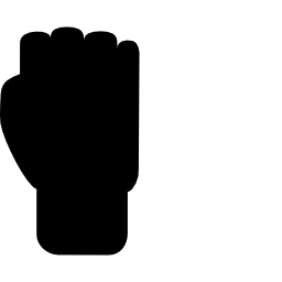 Fist threatening gesture of hand silhouette icon