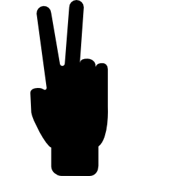 liczenie do dwóch palcami dłoni ikona