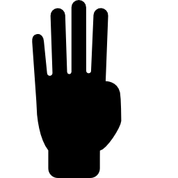 contar hasta cuatro con los dedos de la mano icono