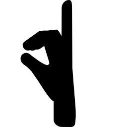 postura de los dedos de la mano desde la vista lateral icono
