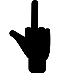 Middle finger and thumb extended icon