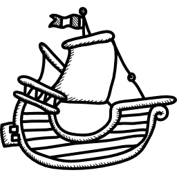 Old sailing boat icon