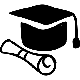 diploma e chapéu de graduação Ícone