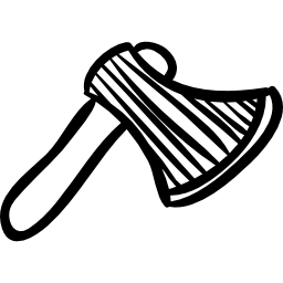 ferramenta desenhada à mão com machado Ícone