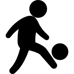 Man silhouette playing soccer icon