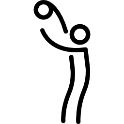 Ball on stick man arms icon