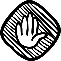 Stop hand drawn signal rhomb icon