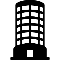 Building tower of cylindrical shape icon