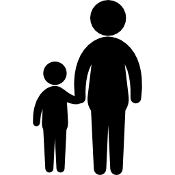 Mother and son silhouettes icon