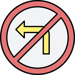 No turn left icon