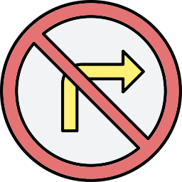 No right turn icon