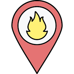 lugar del incendio icono