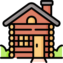 Wood cabin icon