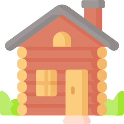 Wood cabin icon