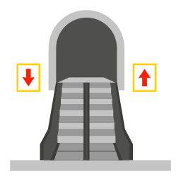 Escalator sign icon