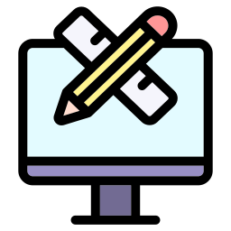 Pencil and ruler icon