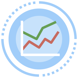 graphique en ligne Icône