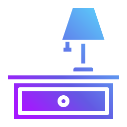 biurko z lampą ikona