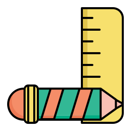 Pencil and ruler icon