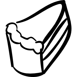 Cake hand drawn triangular piece icon