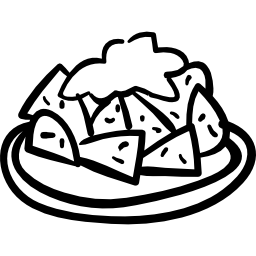 piatto di cibo pranzo disegnato a mano icona