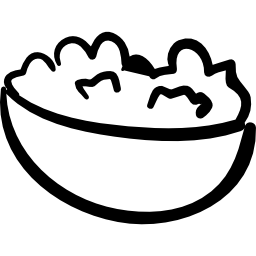 Popcorn hand drawn bowl icon
