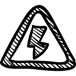 Triangular signal of electrical bolt icon