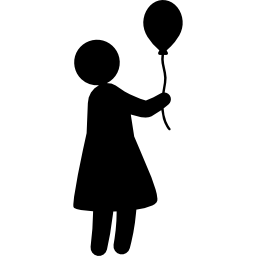 Woman with balloon icon