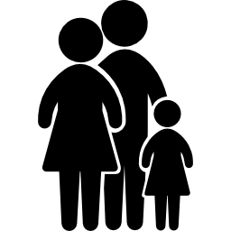 gruppo familiare di tre persone icona
