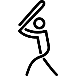 Baseball player playing stick man icon