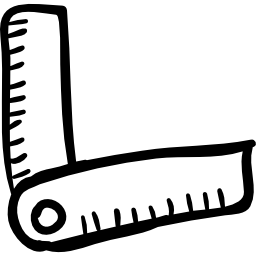 Ruler flexible hand drawn construction tool icon