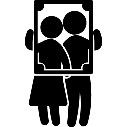 Couple portrait with frame icon