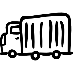 vrachtwagen met de hand getekend transport icoon