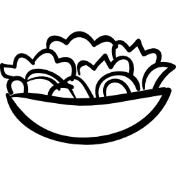 comida desenhada à mão em saladeira Ícone