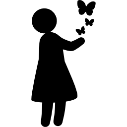 ragazza con le farfalle icona