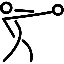 hombre de palo lanzando una pelota icono